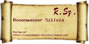 Rosenwasser Szilvia névjegykártya